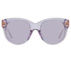 LINDA FARROW (U.K.) Madi Oversized Sunglasses In Lilac Women's