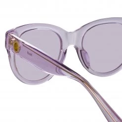LINDA FARROW (U.K.) Madi Oversized Sunglasses In Lilac Women's