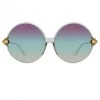 LINDA FARROW (U.K.) Women's Victoria Round Sunglasses In Truffle
