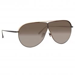 LINDA FARROW (U.K.) Women's Hura Aviator Sunglasses In Black