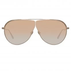 LINDA FARROW (U.K.) Women's Hura Aviator Sunglasses In Light Gold