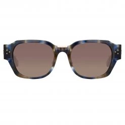LINDA FARROW (U.K.) Women's Ramon Rectangular Sunglasses In Blue Tortoiseshell