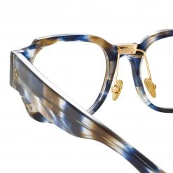 Linda Farrow The LINDA FARROW Spring/Summer '22 Collection Ramon Rectangular Optical Frame In Blue Tortoiseshell 6 Linda Farrow The LINDA FARROW Spring/Summer '22 Collection Ramon Rectangular Optical Frame In Blue Tortoiseshell