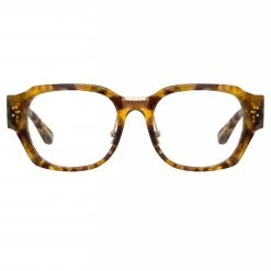 Linda Farrow The LINDA FARROW Spring/Summer '22 Collection Ramon Rectangular Optical Frame In Tobacco Tortoiseshell