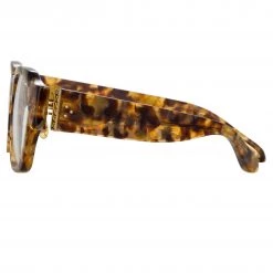 Linda Farrow The LINDA FARROW Spring/Summer '22 Collection Ramon Rectangular Optical Frame In Tobacco Tortoiseshell