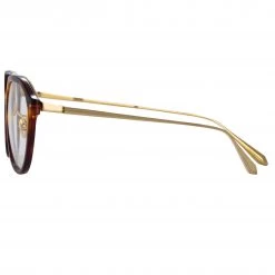 LINDA FARROW (U.K.) The LINDA FARROW Spring/Summer '22 Collection Cacao Angular Sunglasses In Tortoiseshell