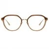LINDA FARROW (U.K.) Cacao Angular Sunglasses In Tobacco The LINDA FARROW Spring/Summer '22 Collection