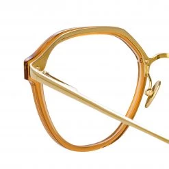 LINDA FARROW (U.K.) Cacao Angular Sunglasses In Tobacco The LINDA FARROW Spring/Summer '22 Collection
