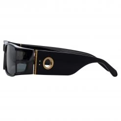 LINDA FARROW (U.K.) Women's Mya Rectangular Sunglasses In Black