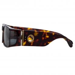 LINDA FARROW (U.K.) Women's Mya Rectangular Sunglasses In Tortoiseshell