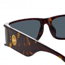 LINDA FARROW (U.K.) Women's Mya Rectangular Sunglasses In Tortoiseshell