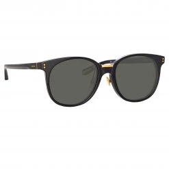 LINDA FARROW (U.K.) Palla D-Frame Sunglasses In Black Women's