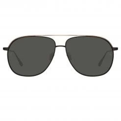 LINDA FARROW (U.K.) Matis Aviator Sunglasses In Black