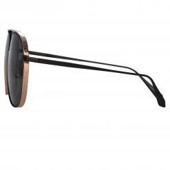 LINDA FARROW (U.K.) Matis Aviator Sunglasses In Black