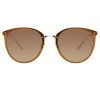 Linda Farrow Women's The Calthorpe | Oval Sunglasses In Brown Frame (C75)