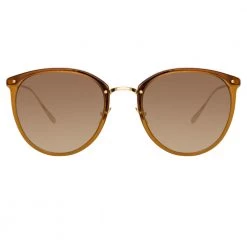 Linda Farrow Women's The Calthorpe | Oval Sunglasses In Brown Frame (C75)
