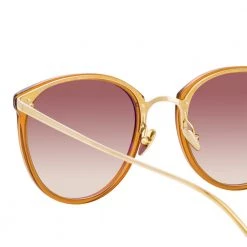 Linda Farrow Women's The Calthorpe | Oval Sunglasses In Brown Frame (C75)