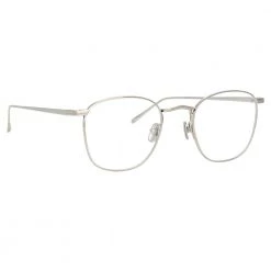Linda Farrow The Simon | Square Optical Frame In White Gold (C7)