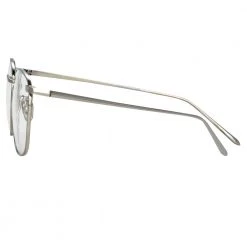 Linda Farrow The Simon | Square Optical Frame In White Gold (C7)