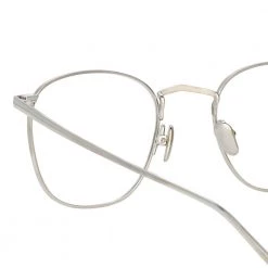 Linda Farrow The Simon | Square Optical Frame In White Gold (C7)