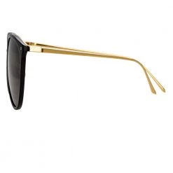 Linda Farrow The Kings | Oversized Sunglasses In Black Frame (C1)