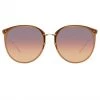 LINDA FARROW (U.K.) Women's Kings Oversized Sunglasses In Truffle