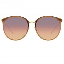 LINDA FARROW (U.K.) Women's Kings Oversized Sunglasses In Truffle