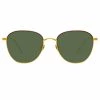Linda Farrow The Raif | Square Sunglasses In Green / Yellow Gold Frame (C19) Women's