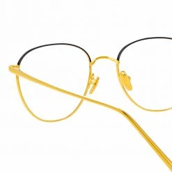 Linda Farrow The Raif | Square Optical Frame In Yellow Gold (C24) Women's