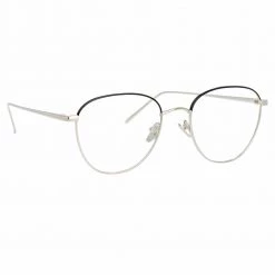 Linda Farrow The Raif | Square Optical Frame In White Gold (C25)
