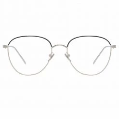 Linda Farrow The Raif | Square Optical Frame In White Gold (C25)