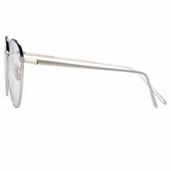 Linda Farrow The Raif | Square Optical Frame In White Gold (C25)