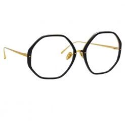 Linda Farrow The Alona | Oversized Optical Frame In Black (C10) The CORE Optical Collection