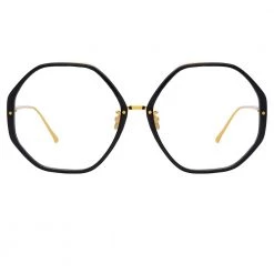 Linda Farrow The Alona | Oversized Optical Frame In Black (C10) The CORE Optical Collection