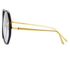 Linda Farrow The Alona | Oversized Optical Frame In Black (C10) The CORE Optical Collection