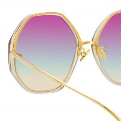 Linda Farrow Alona Oversized Sunglasses In Truffle