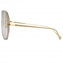 LINDA FARROW (U.K.) Alona Oversized Optical Frame In Truffle The LINDA FARROW Spring/Summer '22 Collection
