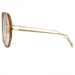 LINDA FARROW (U.K.) Alona Oversized Optical Frame In Tobacco