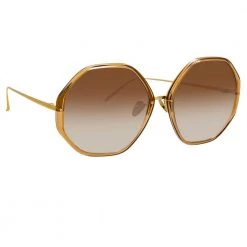 Linda Farrow Women's The Alona | Oversized Sunglasses In Brown Frame (C7)