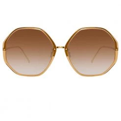 Linda Farrow Women's The Alona | Oversized Sunglasses In Brown Frame (C7)