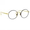 LINDA FARROW UK The CORE Optical Collection The Adams | Men's Oval Optical Frame In Black And Yellow Gold (C1)