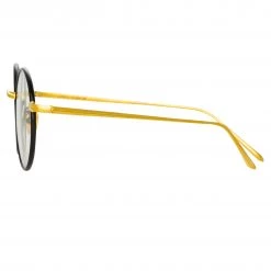 LINDA FARROW UK The Adams | Optical Frame In Black And Yellow Gold (C1) Women's