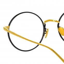 LINDA FARROW UK The Adams | Optical Frame In Black And Yellow Gold (C1) Women's