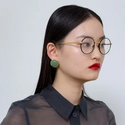 LINDA FARROW UK The Adams | Oval Optical Frame In Black And White Gold (C2) Women's