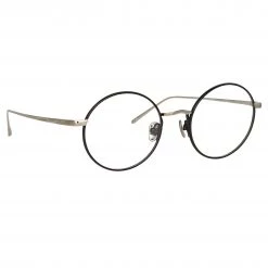 LINDA FARROW UK The Adams | Oval Optical Frame In Black And White Gold (C2) Women's