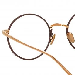 LINDA FARROW UK Women's The Adams | Oval Optical Frame In Brown And Rose Gold (C4)