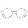 LINDA FARROW (U.K.) Adams Oval Optical Frame In Light Gold And Khaki Women's