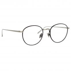 LINDA FARROW UK The Harrison | Oval Optical Frame In Black And White Gold (C2)