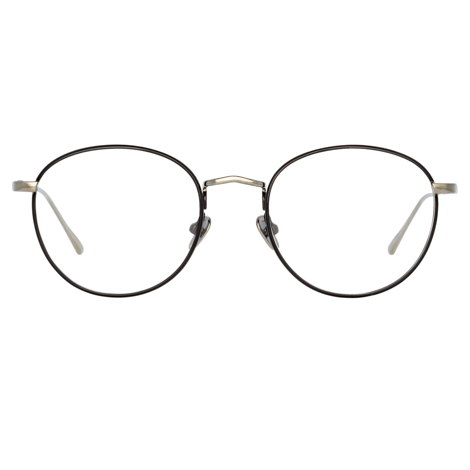 LINDA FARROW UK The Harrison | Oval Optical Frame In Black And White Gold (C2) 1 LINDA FARROW UK The Harrison | Oval Optical Frame In Black And White Gold (C2)