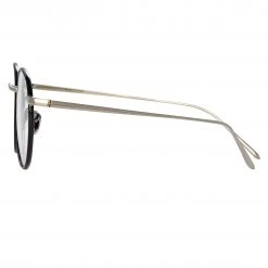 LINDA FARROW UK The Harrison | Oval Optical Frame In Black And White Gold (C2) 6 LINDA FARROW UK The Harrison | Oval Optical Frame In Black And White Gold (C2)